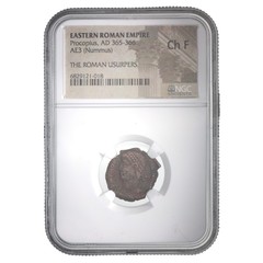 Roman Bronze Coin of Procopius (AD 365-366) NGC (CH-F) Free Shipping!!!!