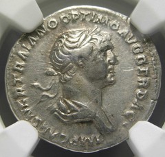 Trajan AR Denarius (98-117 AD) Felicitas, Certified NGC Choice VF
