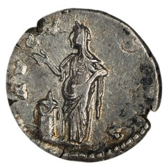 Roman Imperial. Diva Faustina AD 140-141 AR Denarius ANACS VF-35, RIC III 374
