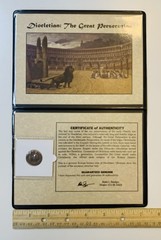 Roman Coin of Diocletian Christian Great Persecution Folder Album COA ANA