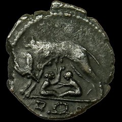 RAREST R5! in RIC. Constantine the Great SHE WOLF suckling Twins. Rome mint Coin