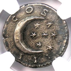 Hadrian AR Denarius Star Moon Silver Roman Coin 117-138 AD – Certified NGC AU