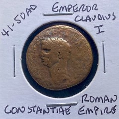 41-50AD Emperor Claudius Rome Mint Constantia Standing Ancient Roman Coin