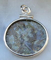 Authentic Genuine Ancient Roman Emperor Gallienus Solid Sterling Bezel Pendant