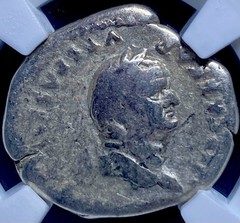 Emperor Vespasian NGC Silver Denarius 69AD-79AD Roman Ancient Coin Genuine