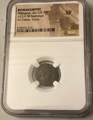 RARE ANCIENT COIN DELMATIUS, AD 335-337 NGC XF
