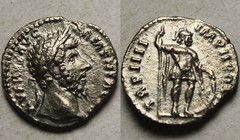 Genuine ancient Roman Silver coin denarius Lucius Verus 161 AD MARS SPEAR SHIELD