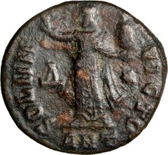 MAXIMINUS II DAIA Follis Antioch Sol Holding Head of Serapis RIC 167b Star VF+
