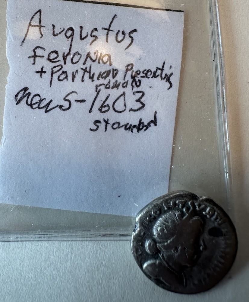 #13. Octavian, Augustus Silver Denarius Ancient Coin 27 BC – 14 AD