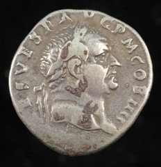 Roman Coin Vespasian Silver Denarius Vesta Simpulum & Scepter Rome mint 72-73 AD