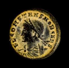 SCARCE Gloria Constans, as Caesar, 333-337. Follis Soldiers Single Banner Coin