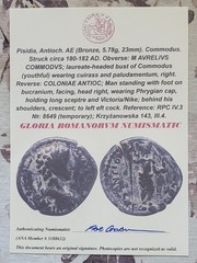 Authentic Genuine Ancient Roman Emperor and Gladiator Commodus Coin with COA