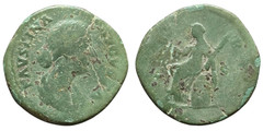 Faustina II Sestertius, Roman bronze coin featuring CERES – AD 161–175, RIC 1620