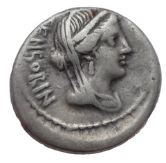 P. Crepusius, C. Limetanus and L. Censorinus. Denarius 82, AR 3.77g/ 19mm. 26R