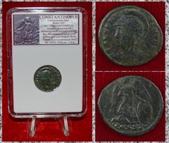 Ancient Roman Empire Coin Commemorative City of CONSTANTINOPLE Winged Victory