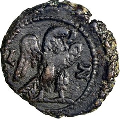 PROBUS Potin Tetradrachm Alexandria Year 7 L Z Eagle Wreath Dattari 5558 GVF