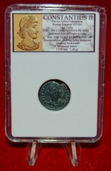 Ancient Roman Empire Coin CONSTANTIUS II Roman Soldier Spearing Fallen Horseman