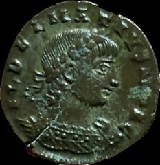 Delmatius, Caesar, 335-337. Silvered Follis. Alexandria Egypt 335-337 AD. Rare