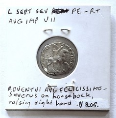 SCARCE! Ancient Roman Septimius Severus Silver Denarius Coin, RIC 74, 197 AD
