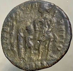 Enemy Captive Dragged From Hut Genuine Ancient Coin 348-350AD Emperor Constans