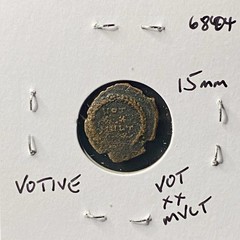 Ancient Roman Coin Emperor Constans 347-348 AD Votive In Wreath Genuine Bronze