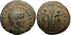 Constantine II AE4 | Soldiers and Standards | Antioch Mint | 16mm, 1.6g | EF