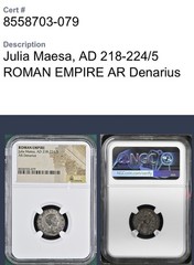 Roman Empress Julia Maesa Genuine Silver Denarius NGC Ancient Coin 218AD-224AD