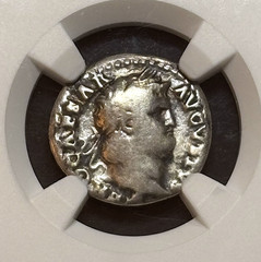 (65-66 AD) Roman Empire – AR Denarius of Nero, NGC VG.