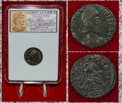 Ancient Roman Empire Coin CONSTANTIUS II Roman Soldier Spearing Fallen Horseman