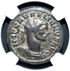 AURELIAN, AD 270-275, BI AURELIANUS, NGC CERTIFIED, (657)