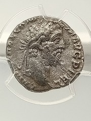 Roman Empire Commodus Ad 177 – 192 AR Denarius Coin In PNC Slab