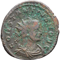 294 – 295 A.D. Roman Empire Constantius I Coin Antoninianus Lyons Mint (MO528-)