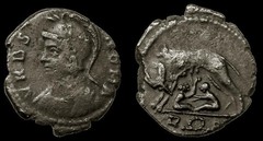 RAREST R5! in RIC. Constantine the Great SHE WOLF suckling Twins. Rome mint Coin
