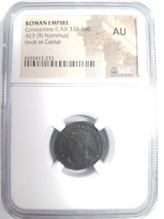 Constantine II Roman Empire Nummus NGC AU Camp Gate Castle Keep Ancient Caesar