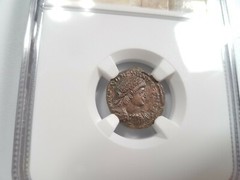 Constantius II Roman Empire BI Nummus AE3/4 NGC AU Ancient Epfig Hoard Pedigree
