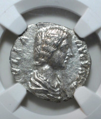 JULIA DOMNA, AD 193-217, AR DENARIUS, NGC CERTIFIED,—-153—-
