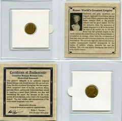 Authentic Ancient Rome Bronze Coin AD 240-410 – COA & History & Mini Album Inc.