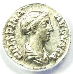 Roman Crispina AR Denarius Coin 180-182 AD – Certified ANACS XF45 (EF45)