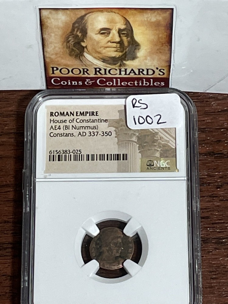 NGC Certified Son Of Constantine. AE4 (BI Nummus) Constans AD 337-350. *X140