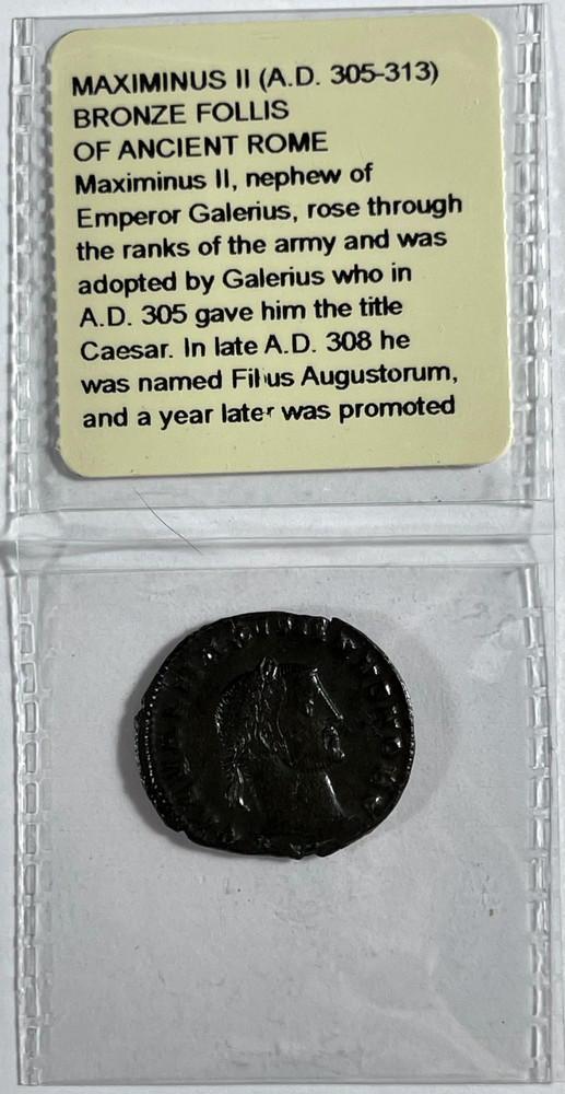 Ancient Roman coin Maximinus 11 (AD 305-313) (#191) Bronze Follis.