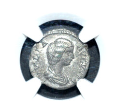 JULIA DOMNA, AD 193-217, AR DENARIUS, NGC CERTIFIED—-420—