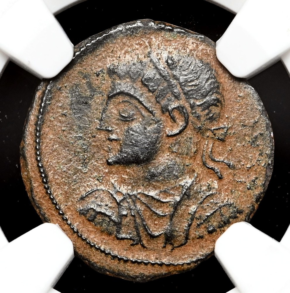 ROMAN EMPIRE. Crispus. Caesar, AD 316-326. Æ Nummus, Anepigraphic, Rare, NGC VF