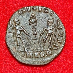 Constans AE Nummus Alexandria AD 337-340, GLORIA EXERCITVS, EGYPT, MAX AVG, XF+!