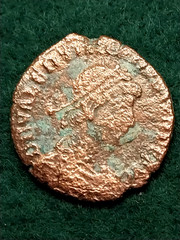 Ancient Roman Empire Coin, Valentinian II, Victory Kneeling Women , 22 mm 4.2 gr