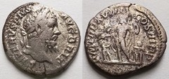 Septimius Severus AR Denarius AD 210 Jupiter Caracalla Geta RIC 240 Ancient coin