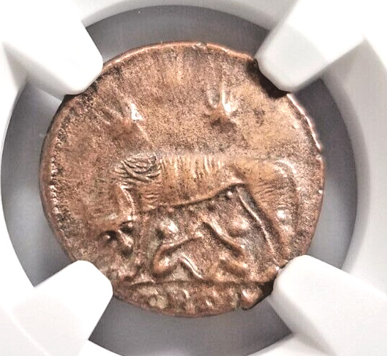 She-Wolf Twins Constantinian NGC AU Roman Empire Nummus Child Remus Romulus Roma