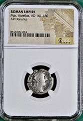 Emperor Marcus Aurelius Silver Denarius 161-180AD NGC Genuine Ancient Roman Coin