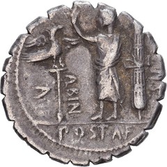 [#981971] Roman Republic, Postumia, Denarius Serratus, 81 BC, Rome, Silver, AU(5