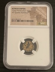 Roman Empire ‘Great Persecution’ Issue AE Quarter-Nummus Coin