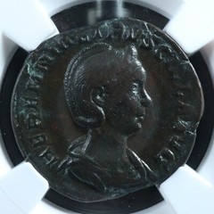 Herennia Etruscilla Sestertius NGC F 249-251 Rome RIC 136B Sesterce